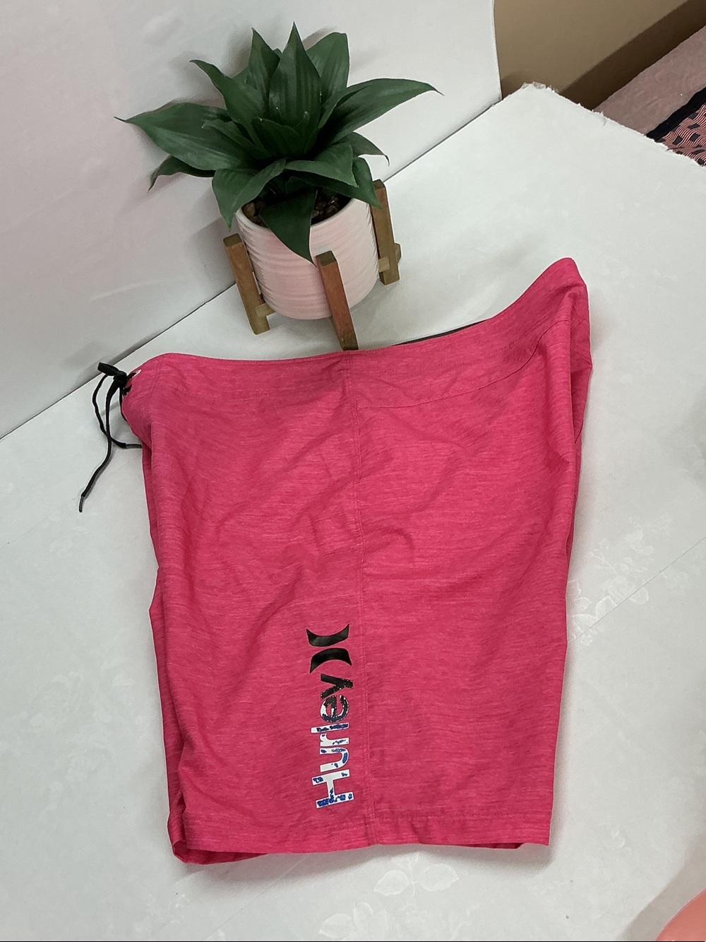 Hurley Hot Pink Drawstring Swim Cover-Up